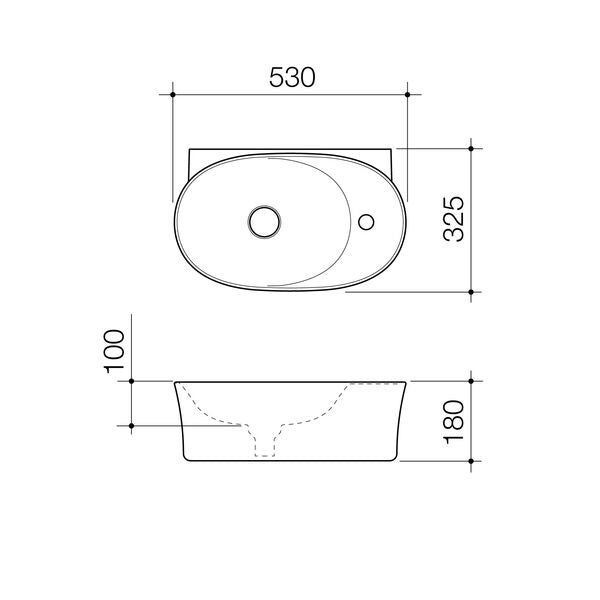 Caroma Riviere Hand Wall Basin - 1 Tap Hole