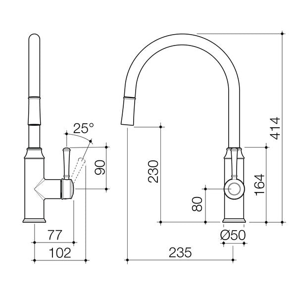 Caroma Riviere Pull Out Sink Mixer