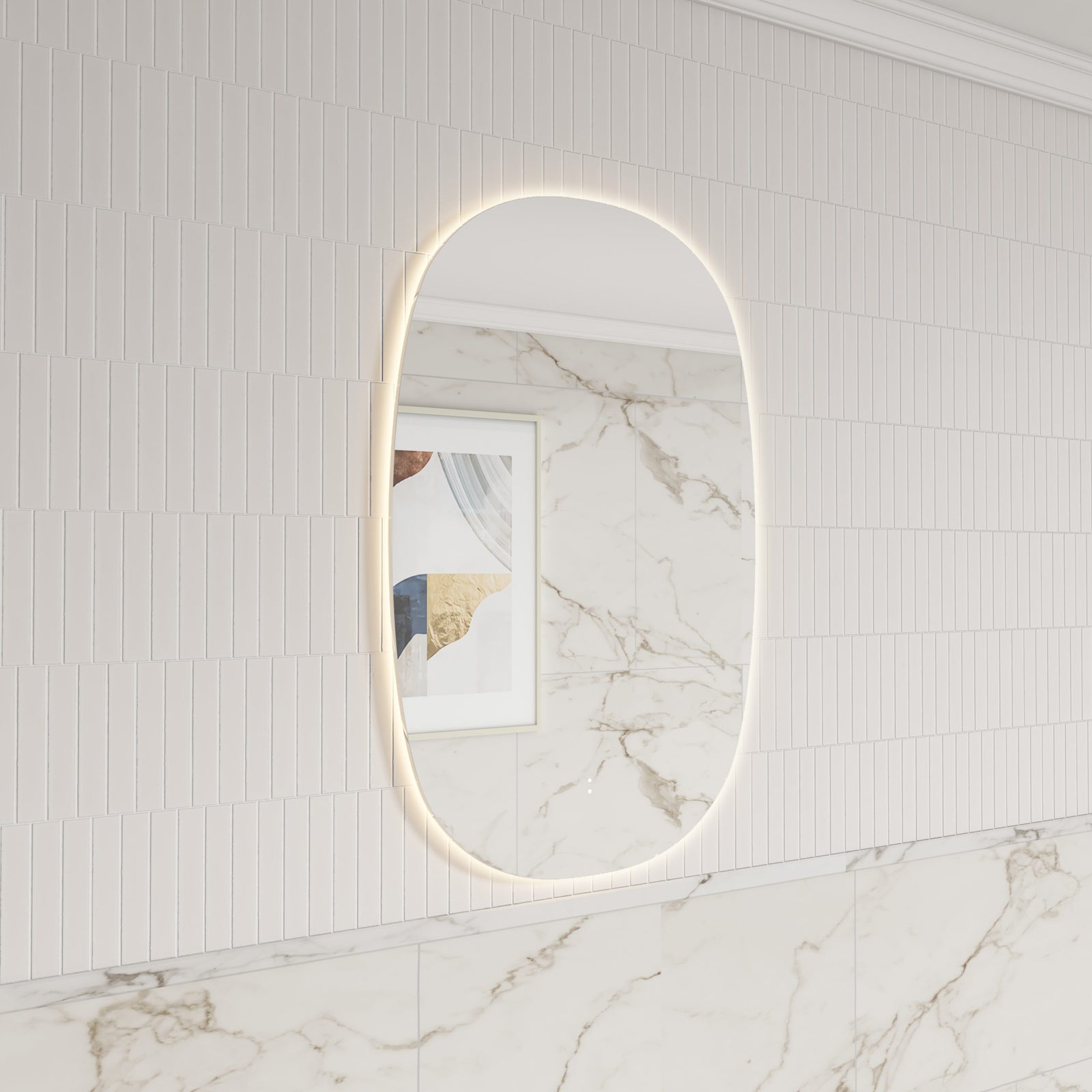 Aulic Valmont Vertical LED Mirror, styled bathroom