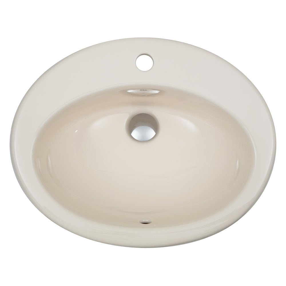 Fienza RAK Jessica Ivory Fully-Inset Basin, 1 Tap Hole