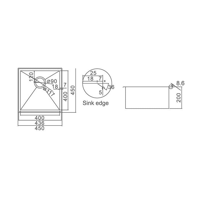 SS 4545R - Blue Bathware