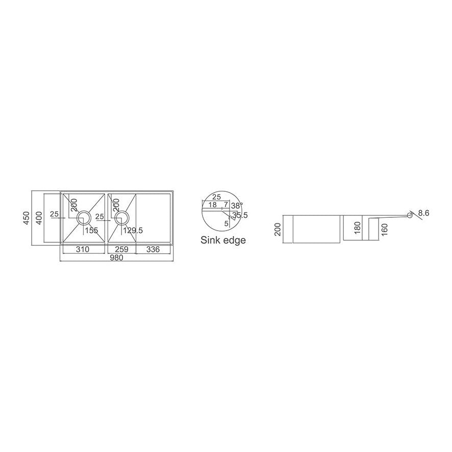 SS 9845R - Blue Bathware