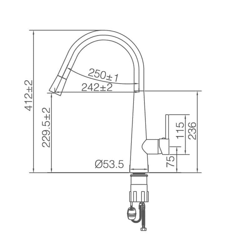 JESS Pull Out Sink Mixer WT 4122 - Blue Bathware