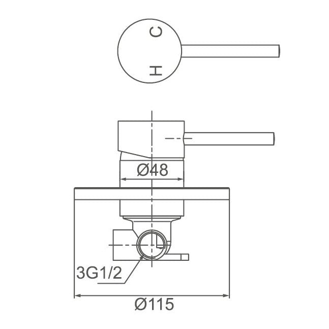 JAMIE Shower Mixer WT 509A - Blue Bathware