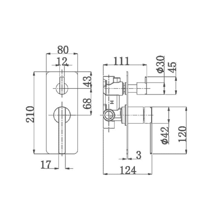 ROMEO Diverter Mixer WT 2319 - Blue Bathware
