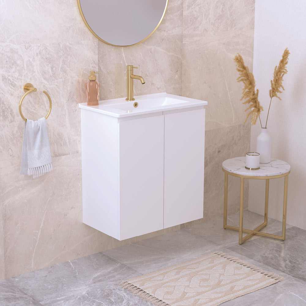 Siska 600mm Ensuite Depth Wall Hung Cabinet