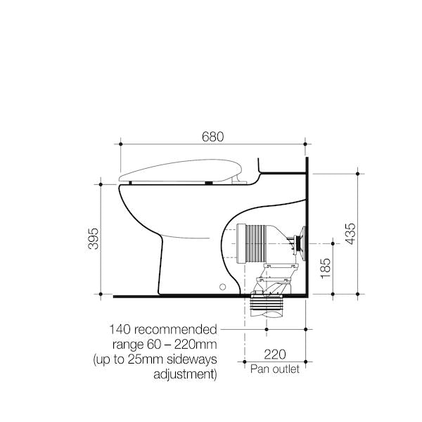 Caroma Leda Wall Faced Close Coupled Pan