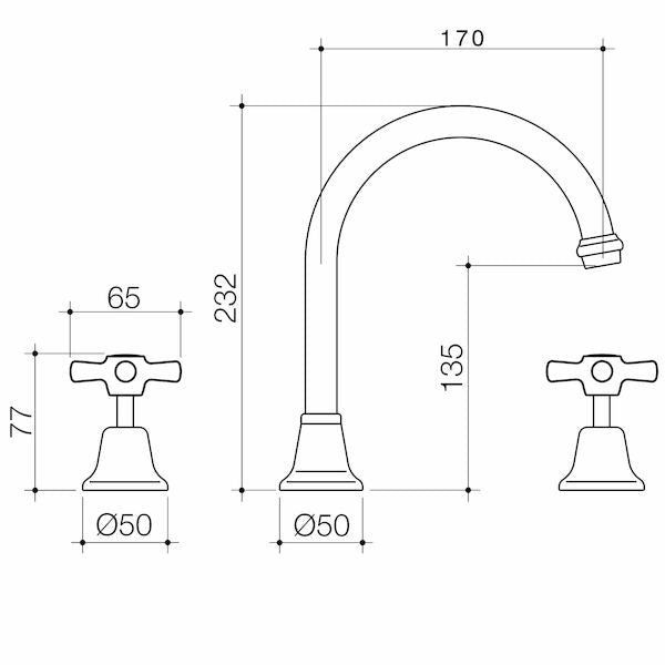 Caroma Caravelle Cross Hob Sink Set (Lead Free)