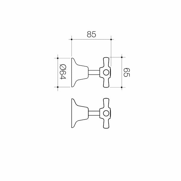 Caroma Caravelle Cross Wall Tap Set (Lead Free)