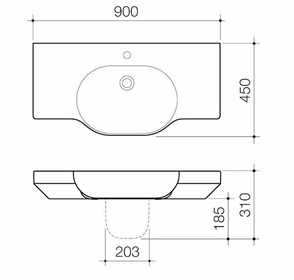 Caroma Opal® 900 Twin Wall Basin 0TH