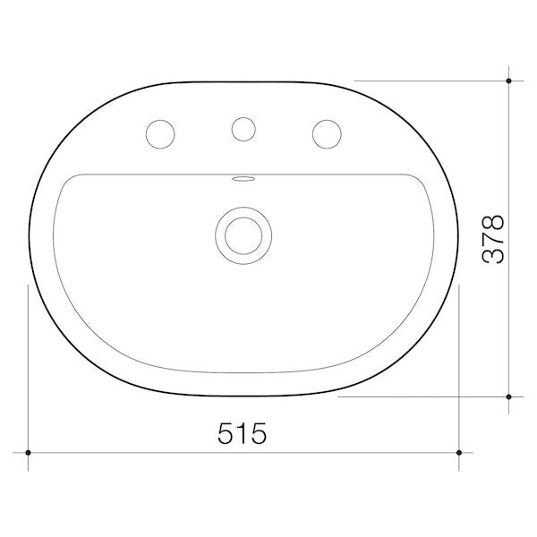 Caroma Track Inset Basin 1TH