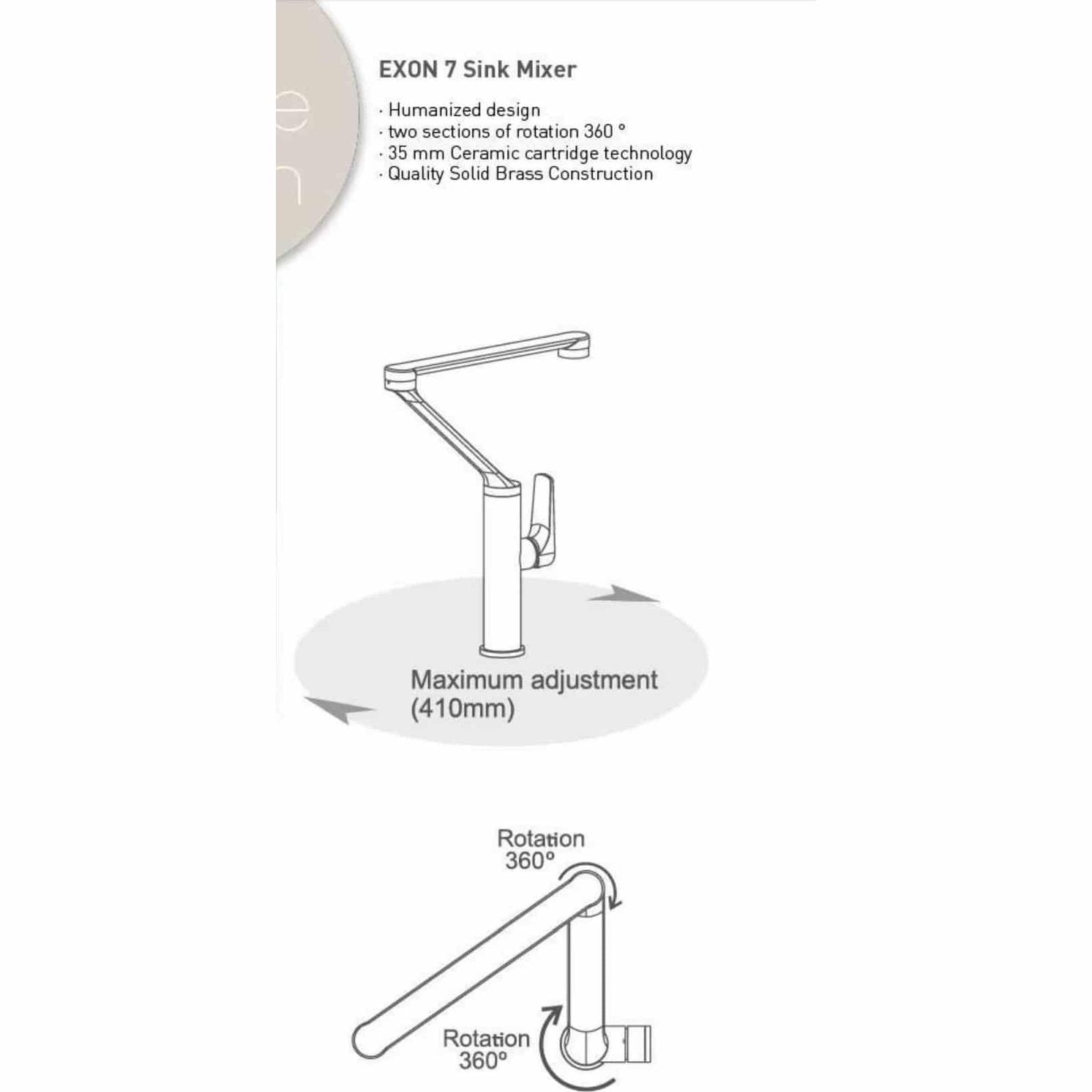 EXON7 Sink Mixer - Blue Bathware