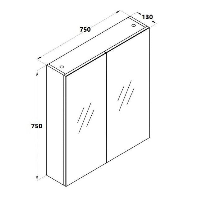 MIRO/NUTRO Mirror Cabinet 750mm, 900mm, 1200mm