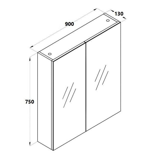 900mm Mirror Cabinet MIRO 90 / NUTRO 90 - Blue Bathware