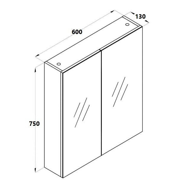 600mm Mirror Cabinet MIRO 60 - Blue Bathware
