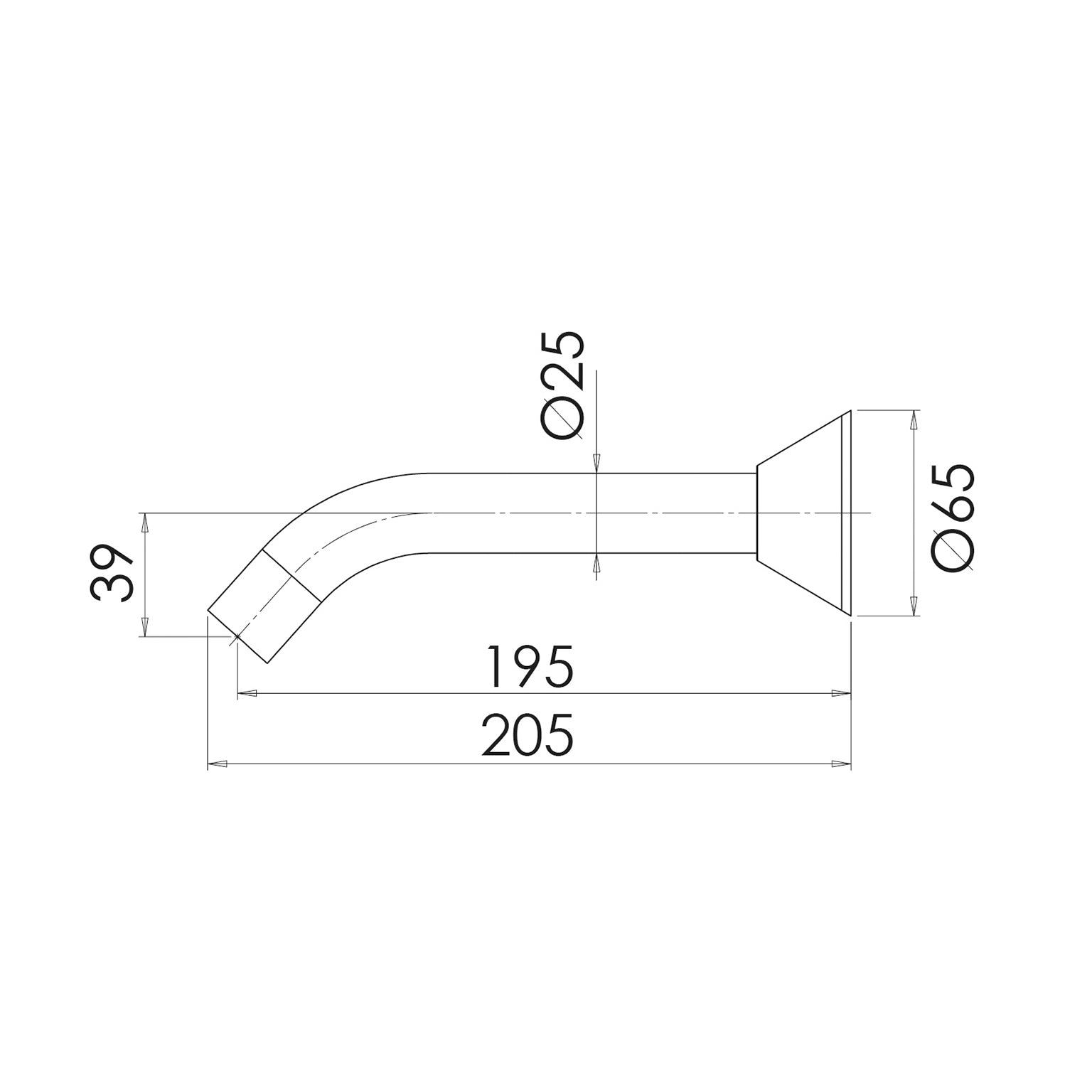 Phoenix Ivy Bath Outlet 200mm