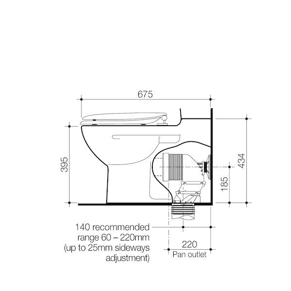 Caroma Opal® WFCC 4S BI PAN+UNICONNECTOR