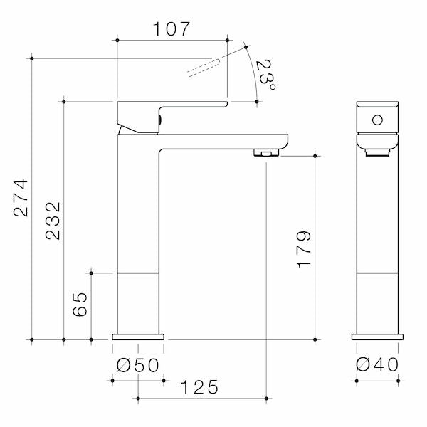 Caroma Luna® Mid Basin Mixer - Lead Free