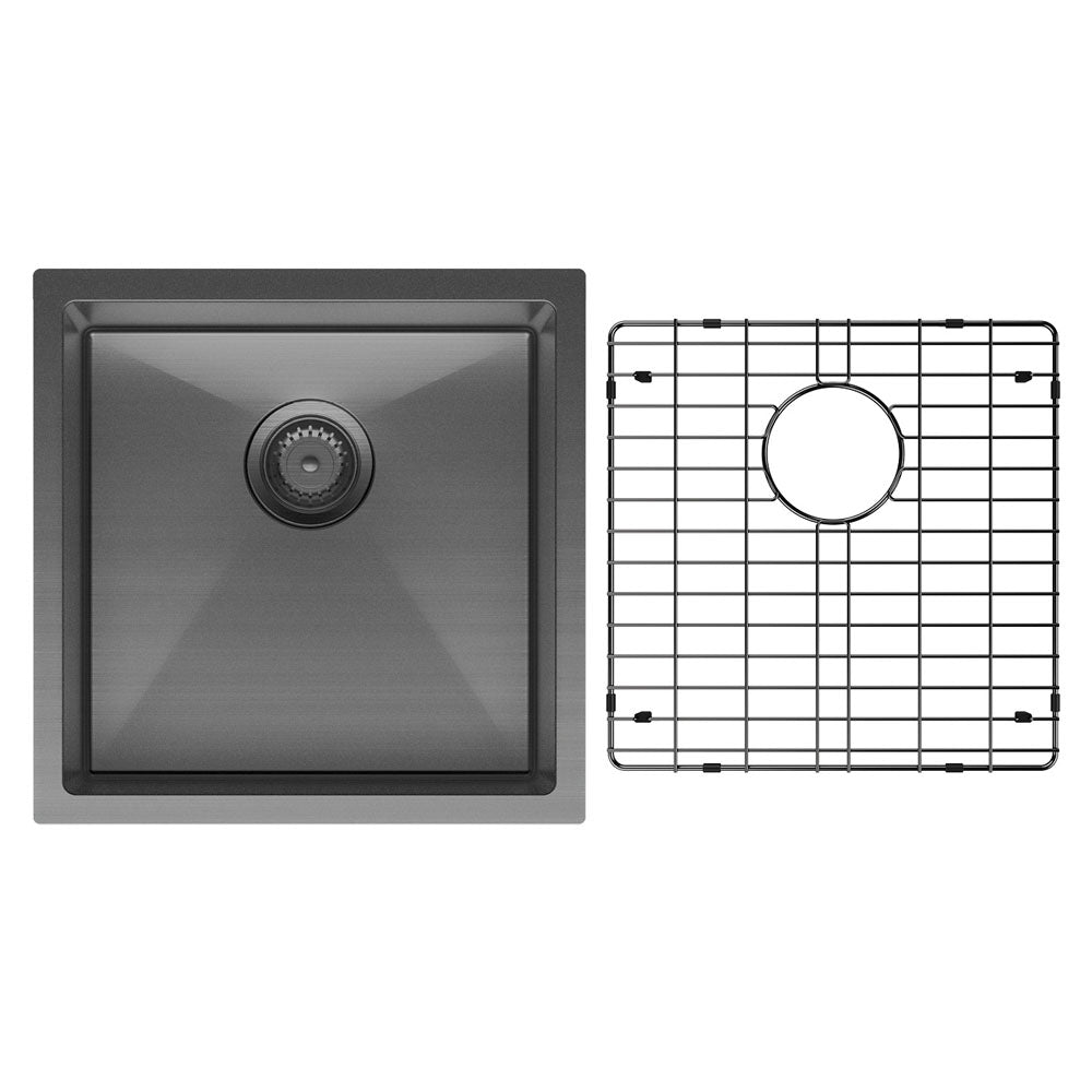 Hana 32L Single Kitchen Sink, PVD Carbon Metal