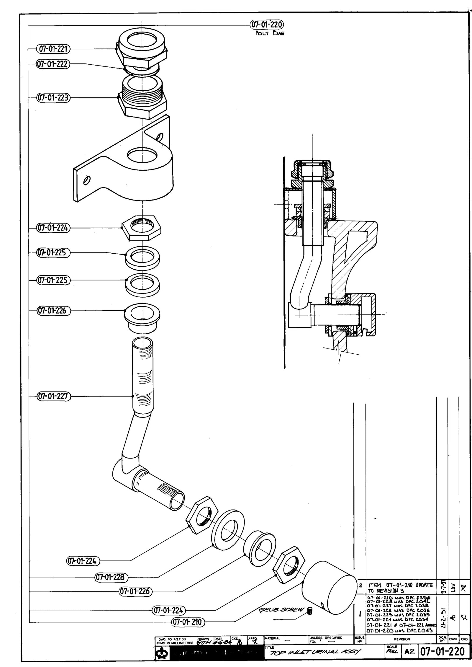 Caroma Torres Urinal Fixing Pack - Top Inlet
