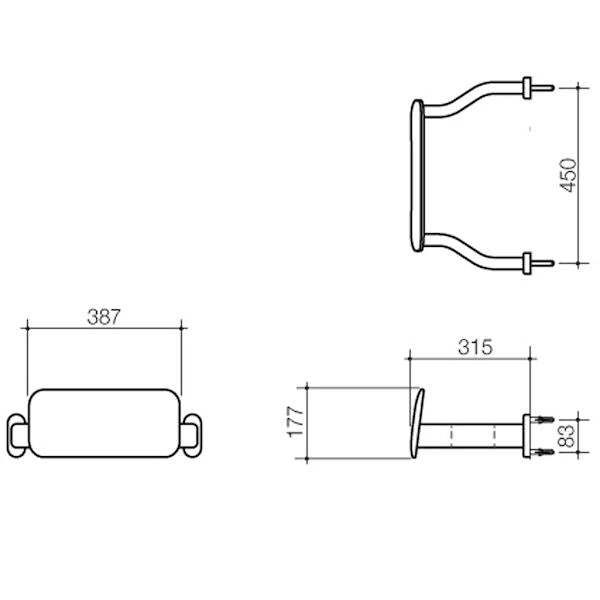 Caroma Backrest Curved Arm (GermGard®)
