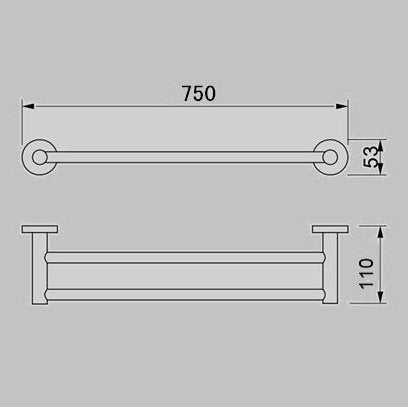 JESS 750mm Double Towel Rail - Blue Bathware