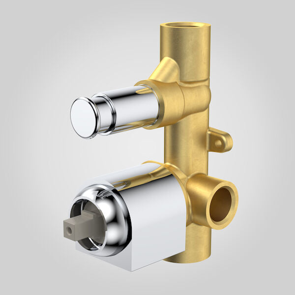 Caroma Morgana Bath/Shower Mixer with Diverter In Wall Body Round