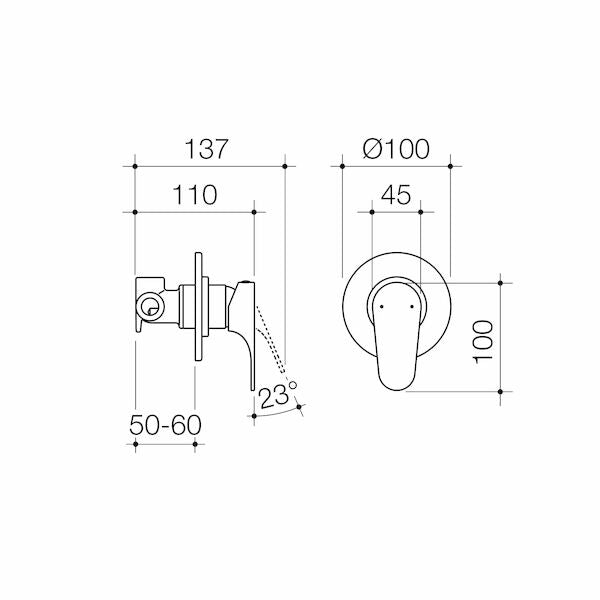 Dorf Viridian Bath/Shower Mixer Round Plate