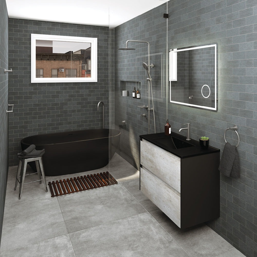 Kaya Single Towel Rail, 900mm, Gun Metal