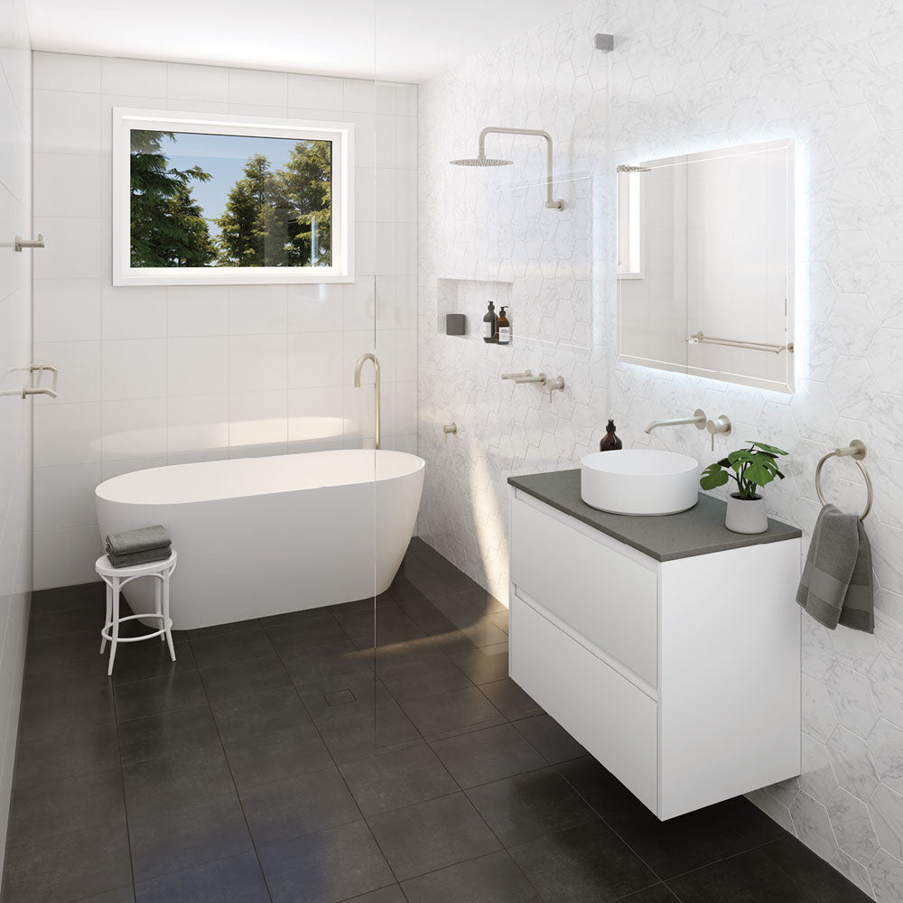 Fienza Kaya Double Towel Rail, 900mm - Brushed Nickel