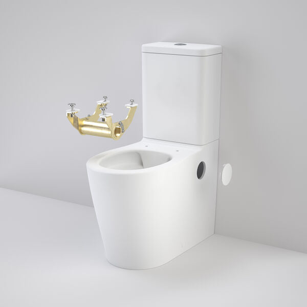 Caroma Care 660 Cleanflush Wall Faced Close Coupled Easy Height BE Suite with Armrest Mounting Kit - with GermGard®