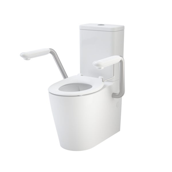 Caroma Care 660 Cleanflush WFCC Easy Height BI Suite with Armrests and Caravelle Single Flap Seat