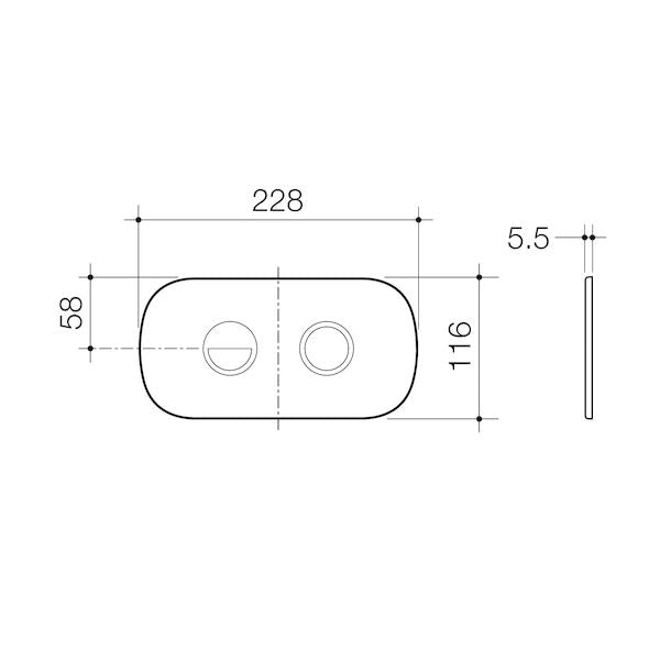 Caroma Contura® II Invisi Series II® Round DC Dual Flush Button Panel