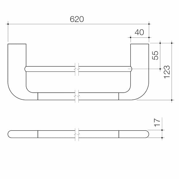 Caroma Contura® II 620mm Double Towel Rail 