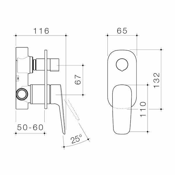 Caroma Contura® II Bath/Shower Mixer with Diverter
