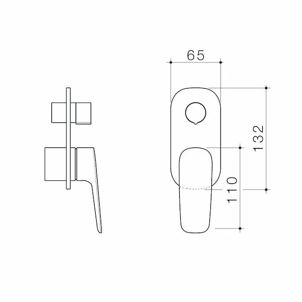 Caroma Contura II Bath/Shower Mixer with Diverter - Trim Kit