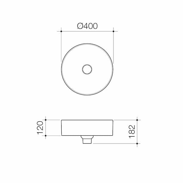Caroma Liano II 400mm Round Above Counter Basin 