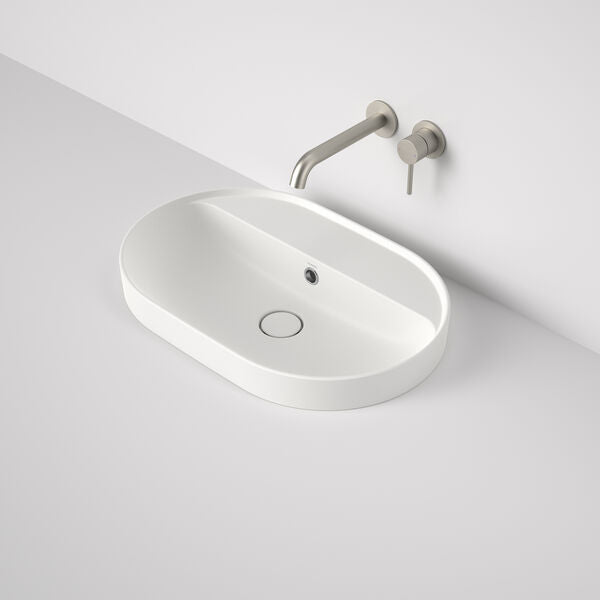 Caroma Liano II 600mm Pill Inset Basin with Tap Landing (0 Tap Hole) (with Overflow)