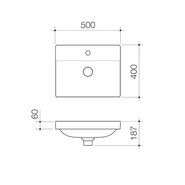 Caroma Urbane® II Inset Basin (No Tap Hole)