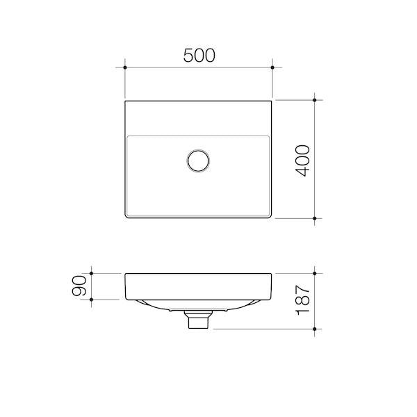 Caroma Urbane® II Wall Basin (No Tap Hole)