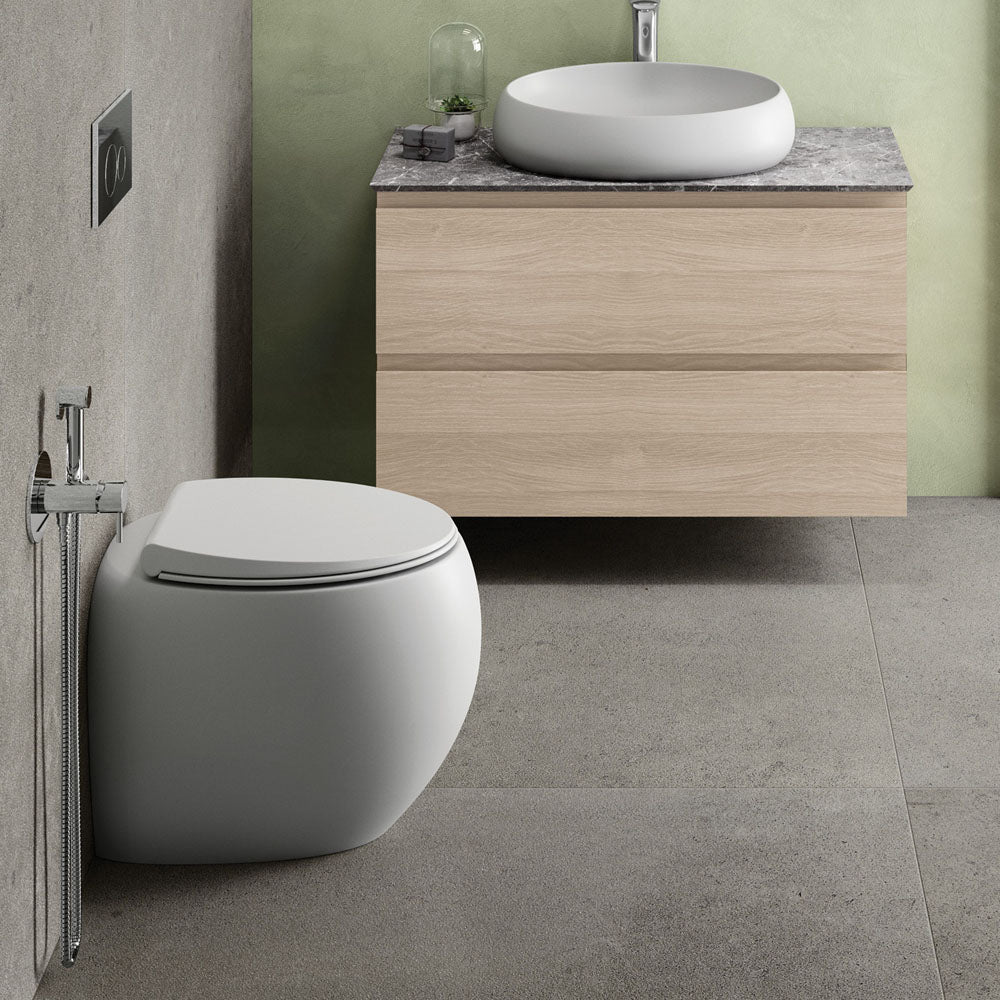 Fienza RAK Cloud Wall-Faced Toilet Suite, Matte White
