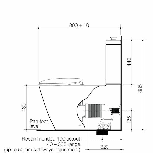 Caroma Care 800® Cleanflush® Wall Faced Toilet Suite DF WH (with GermGard®)