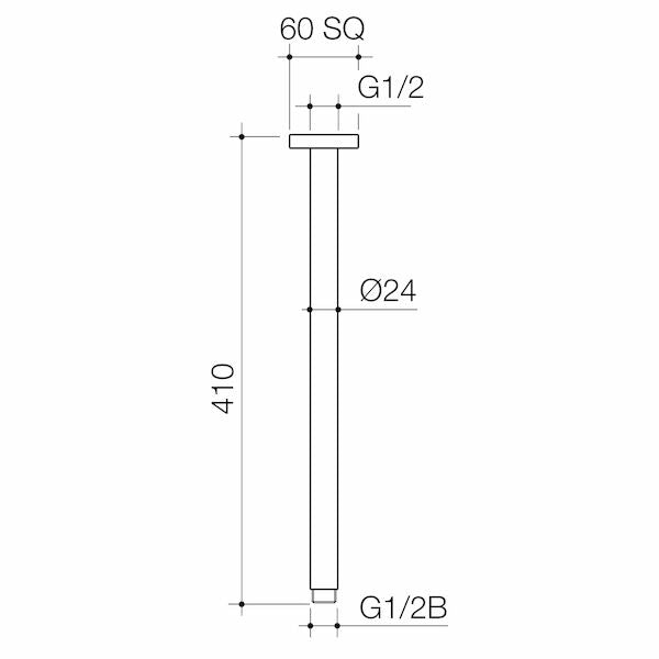 Caroma Luna® Straight Arm Flange 410MM