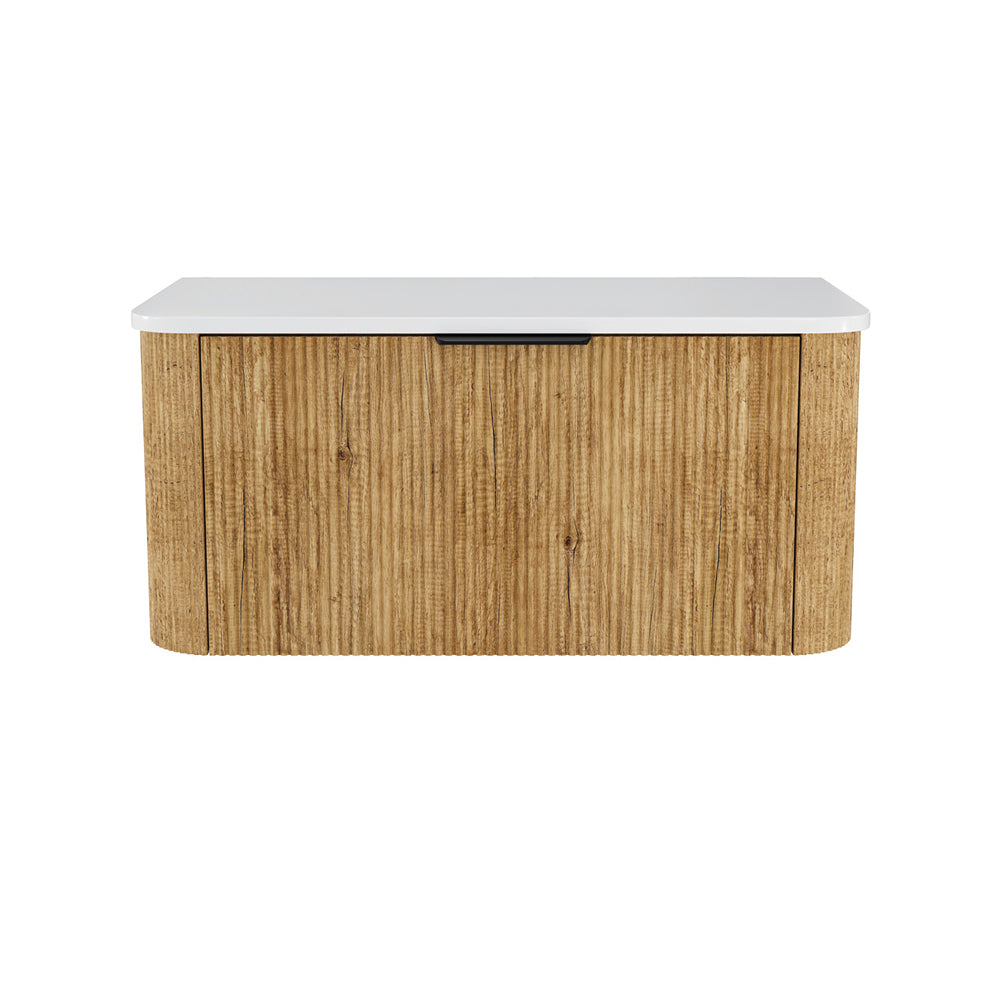 Minka Curved Scandi Oak 900 Wall Hung Cabinet