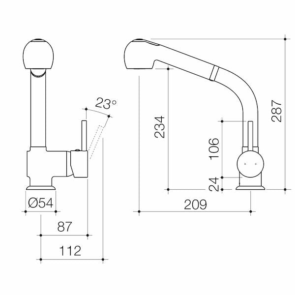 Caroma Cardinal II Retractable Dual Spray Mixer - Lead Free