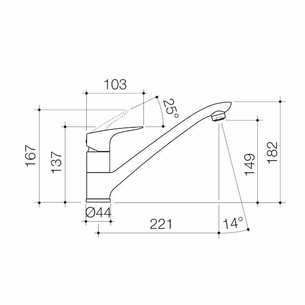 Caroma Care Plus Sink Mixer Standard Handle H/C - LF
