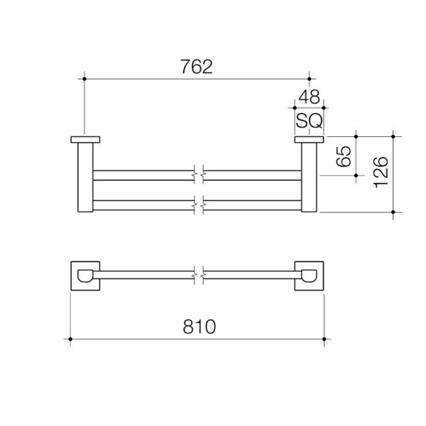 Dorf Viridian Double Towel Rail