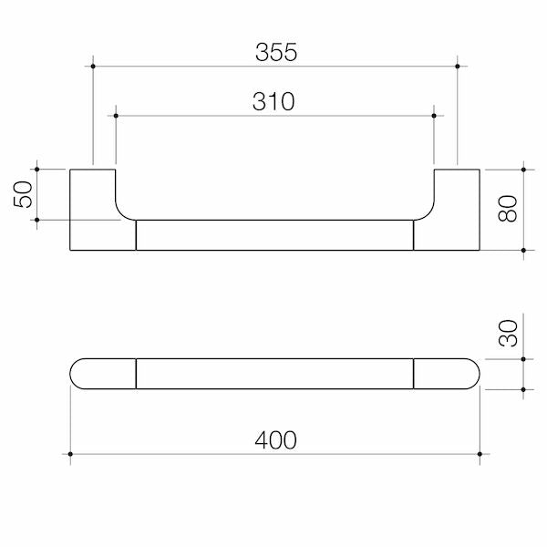 Caroma Urbane® II Universal Rail Straight 400mm