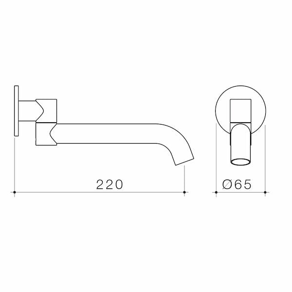 Caroma Liano II 220mm Bath Swivel Outlet - Round