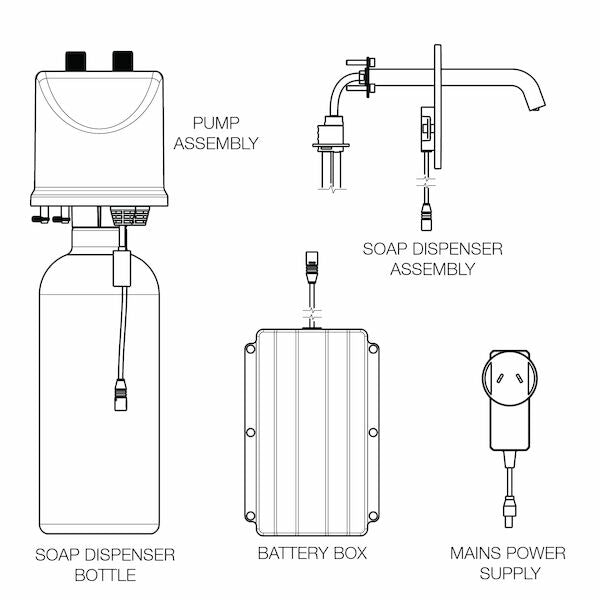 Caroma Liano II Sensor Wall Mounted Soap Dispenser Trim Only 